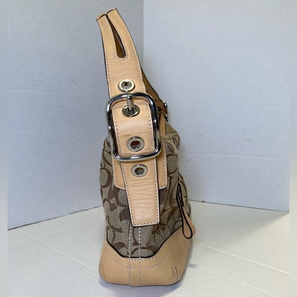 Coach 2005 Vintage Signature Canvas and Leather Handbag in Beige - Picture 4 of 15